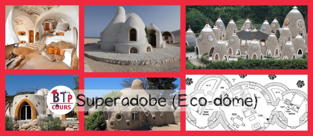 Superadobe (Eco-dôme) bâtiment en terre crue